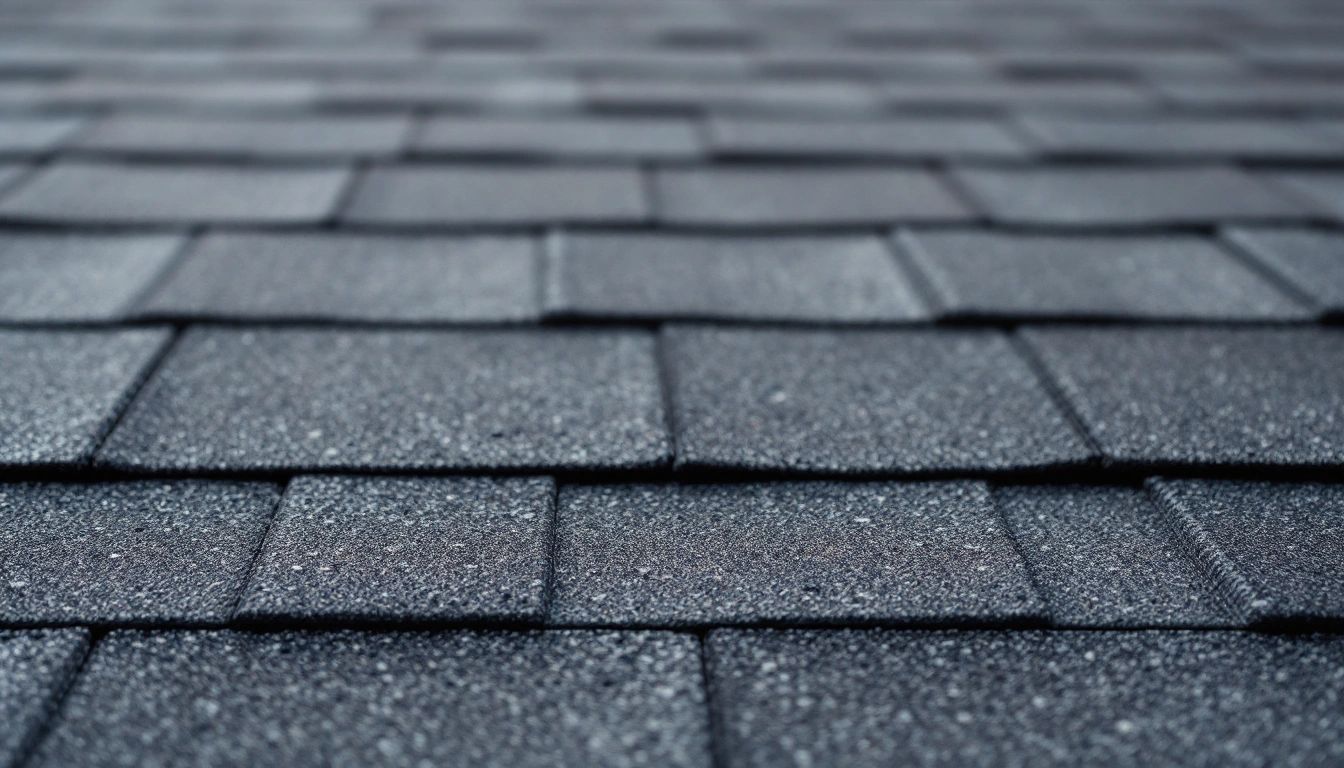Rows of gray shingles on a pitched roof
