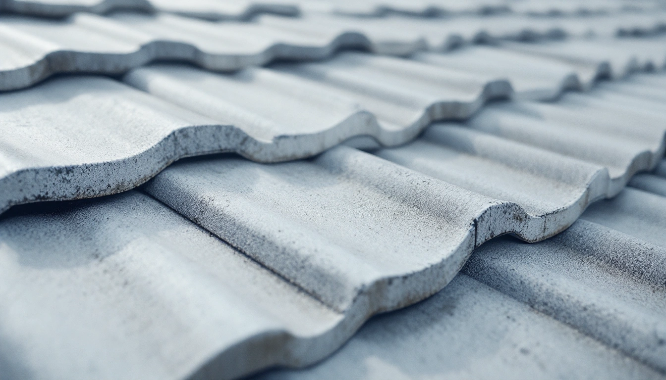 Rows of gray curved roof tiles
