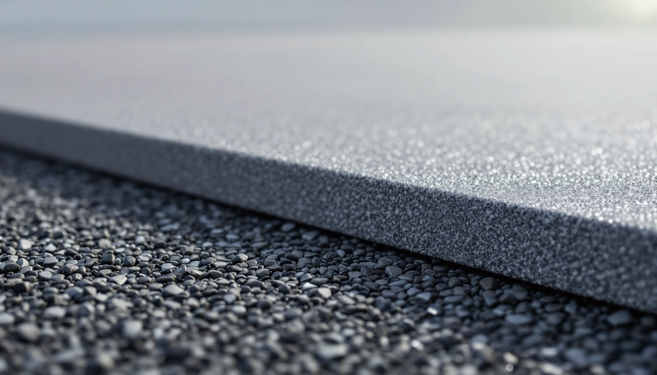 Dark roof surface beside a raised edge
