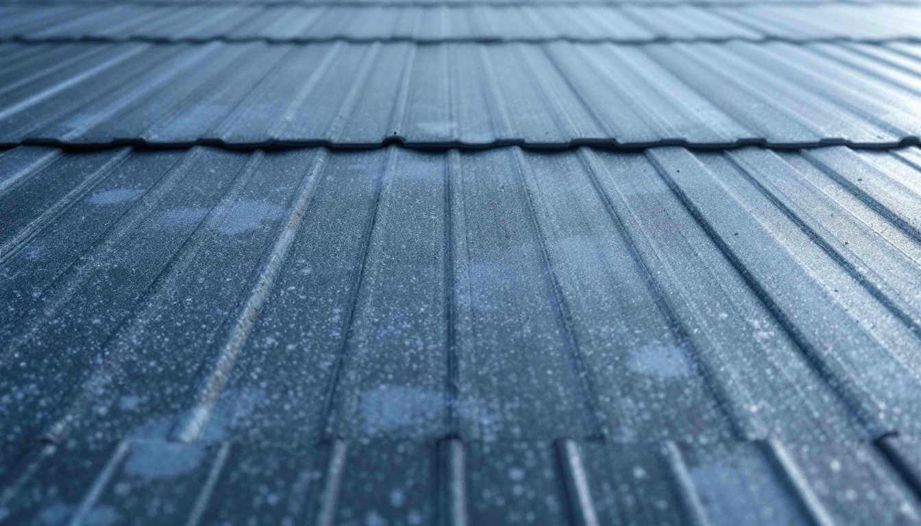 Dark metal panels with raised seams