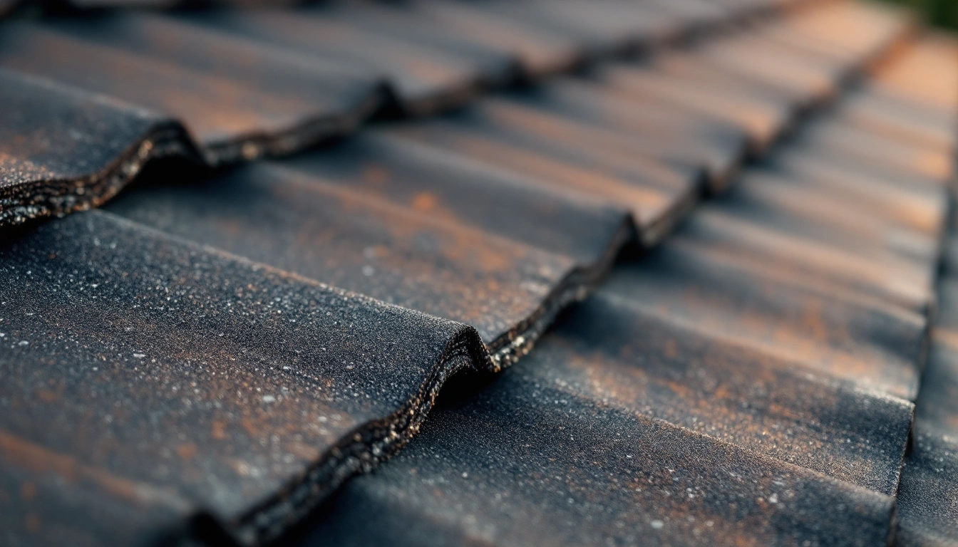 Rows of brown overlapping roof units