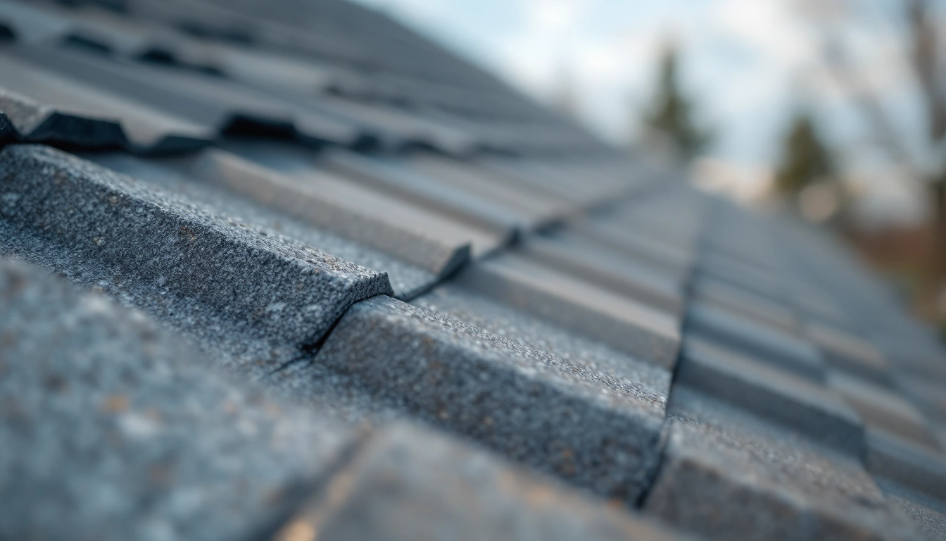 Rows of gray shingles on a pitched roof