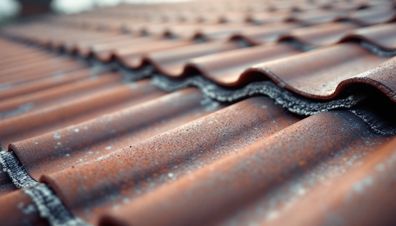 Curved terracotta tile roof in daylight