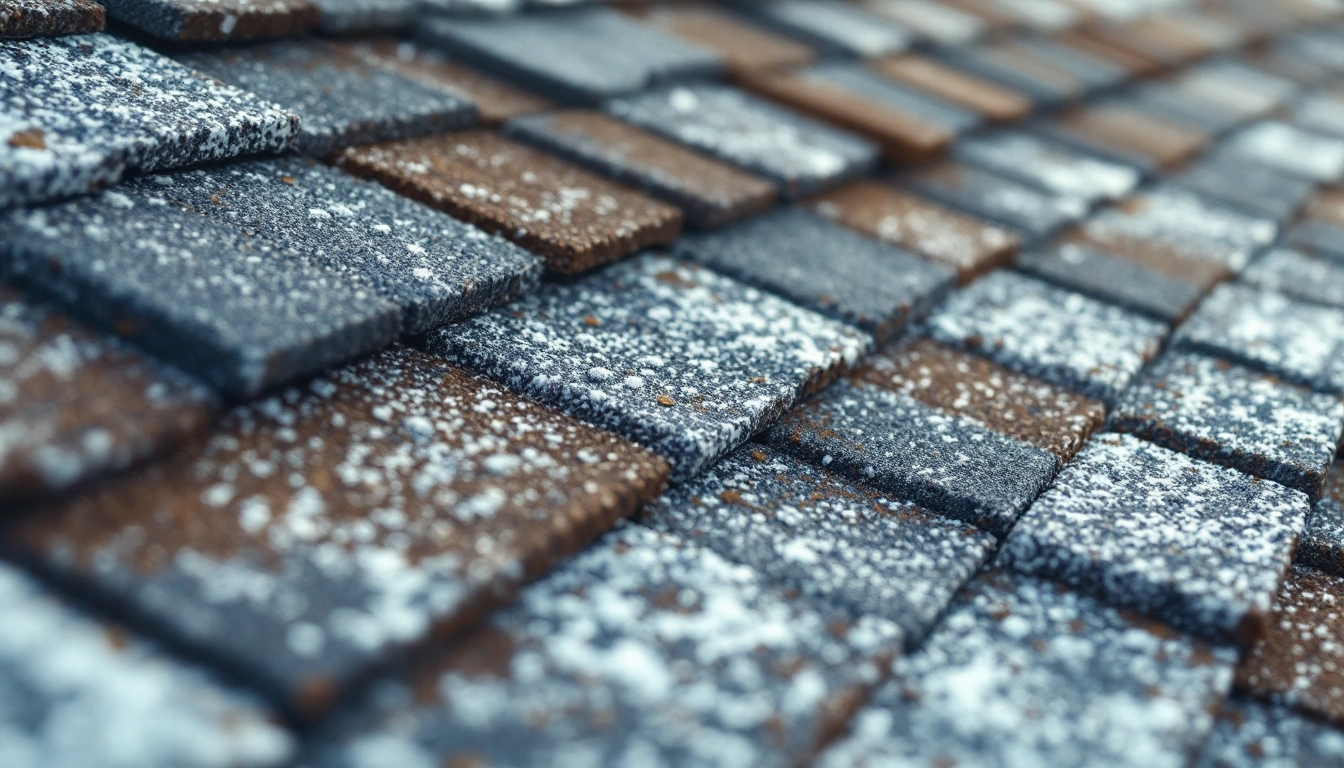 Rows of gray shingles on a pitched roof